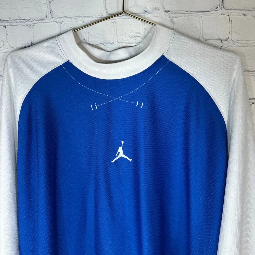 Jordan Brand Mens XL Blue White Long Sleeve Shooting Shirt S40610NAC Jumpman